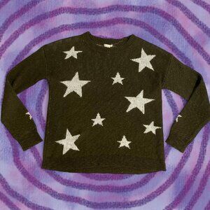 Olive Green Star Print Oversized Sweater ⭐️